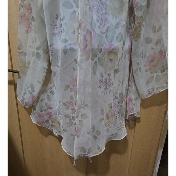 Floral Sheer Open Front Kimono Style Top Womens Plus Size 16W sheer fairycore - Picture 5 of 8